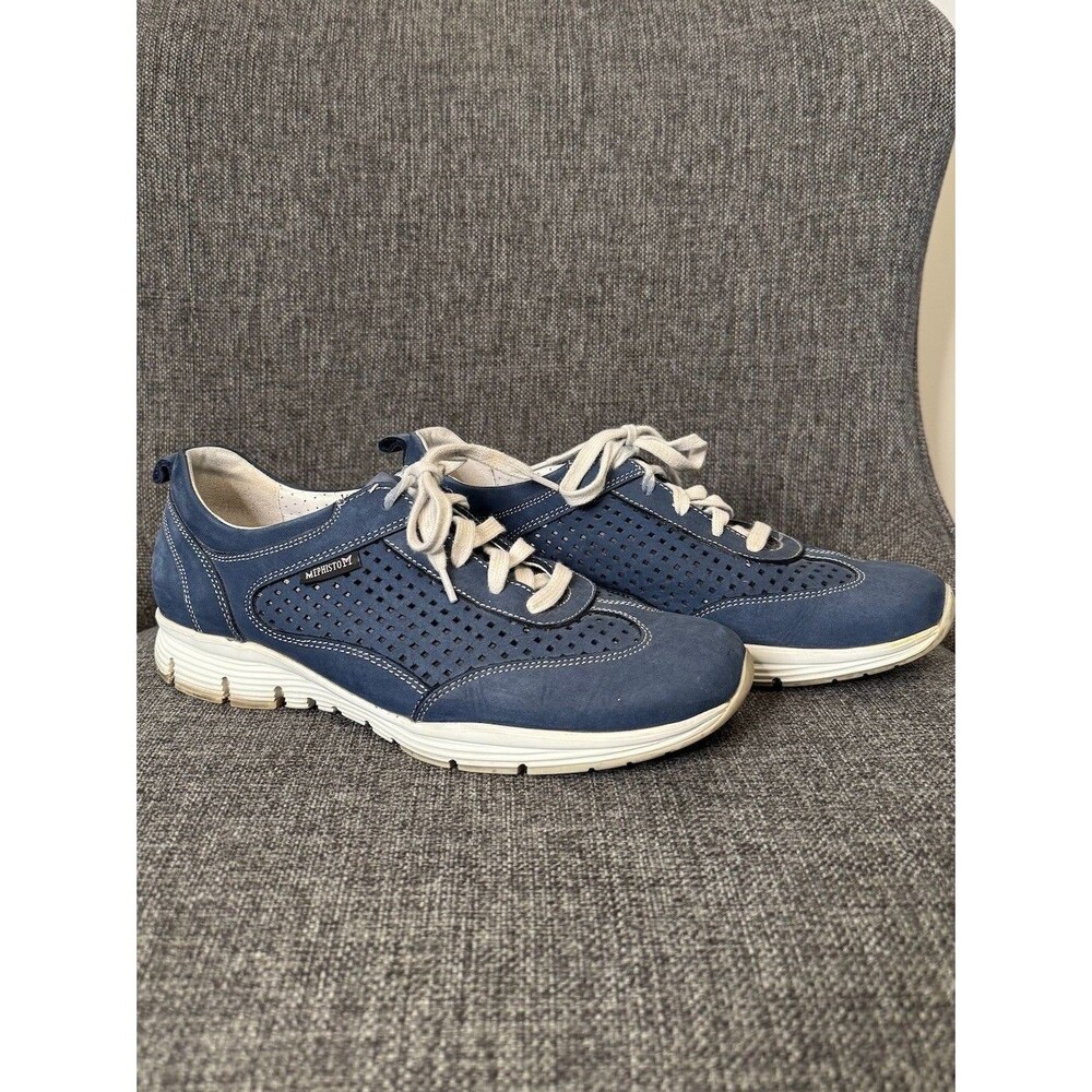 Mephisto Run Air-Jet Blue Nubuck Walking Shoes Women's US 8 EU 38.5 Comfort